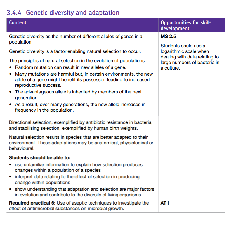 Specification reference