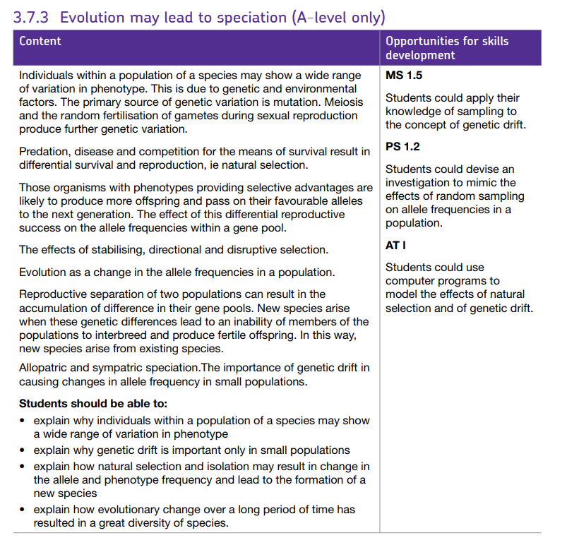 Specification reference