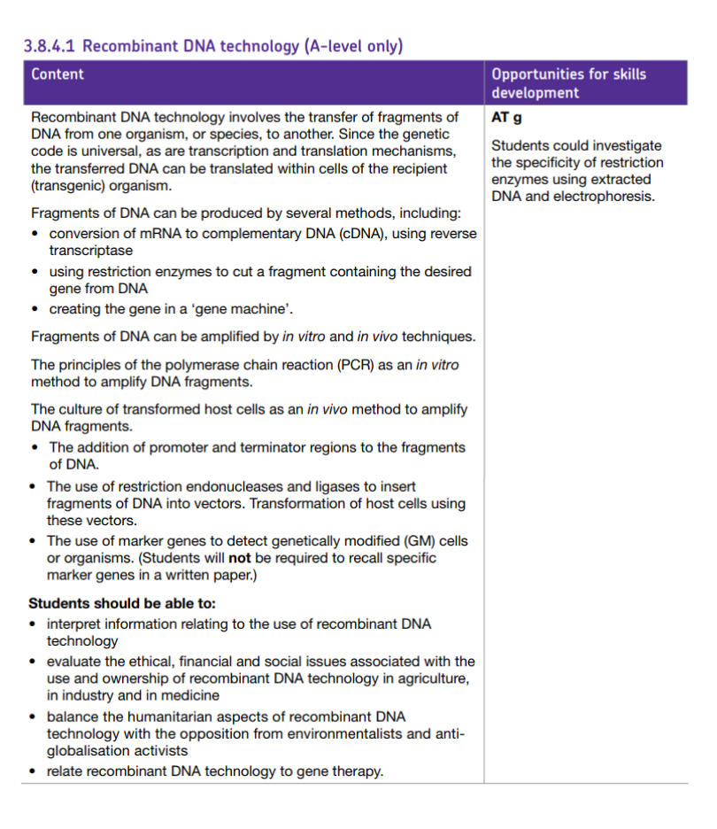 Specification reference