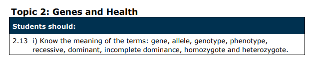 Specification reference