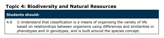 Specification reference