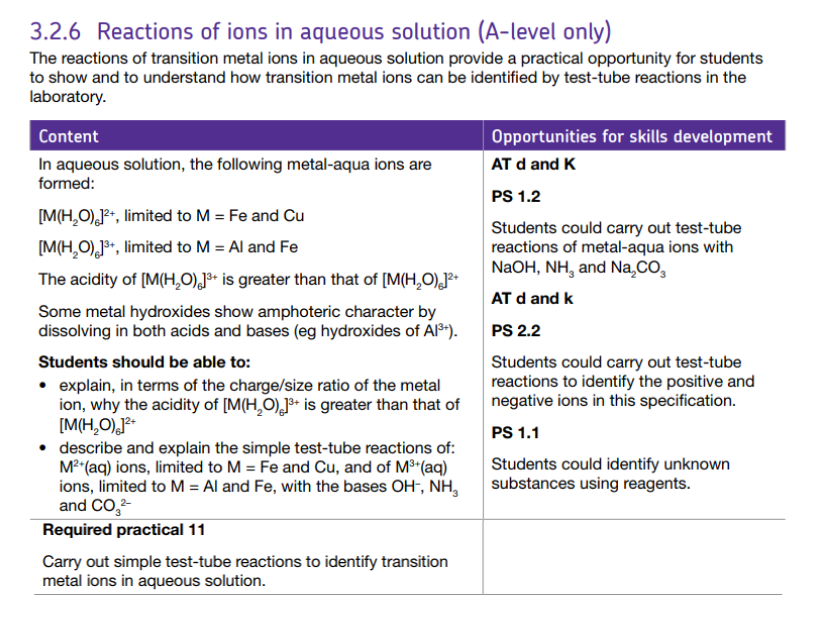 Specification reference
