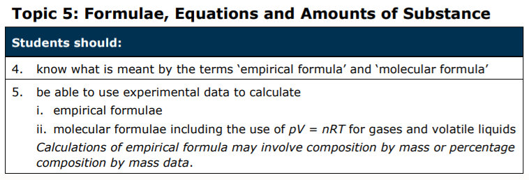 Specification reference