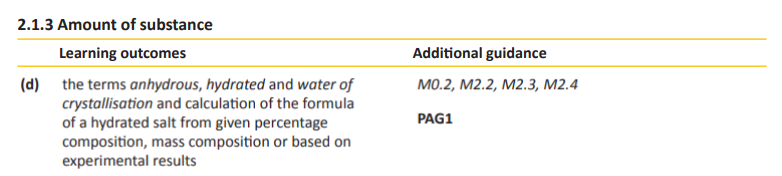 Specification reference