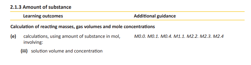 Specification reference