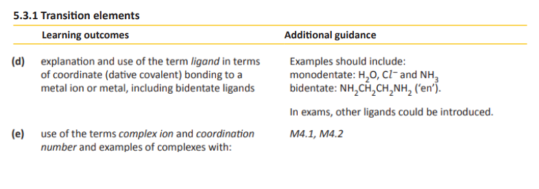 Specification reference