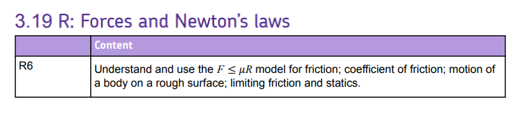 Specification reference