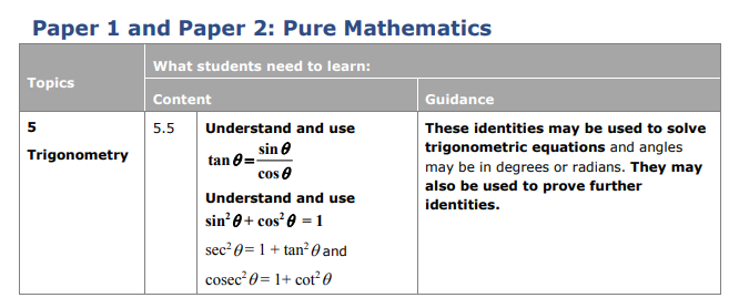 Specification reference