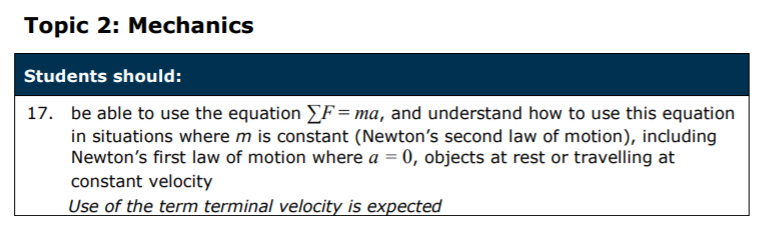 Specification reference