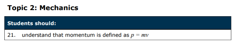 Specification reference