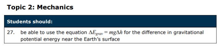 Specification reference