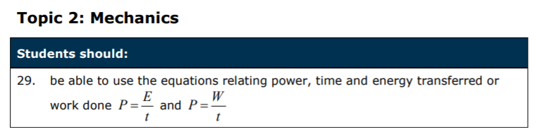 Specification reference