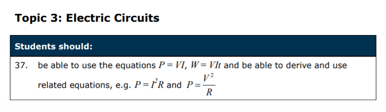 Specification reference