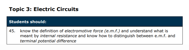 Specification reference