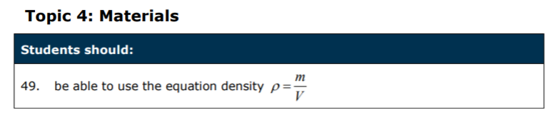 Specification reference