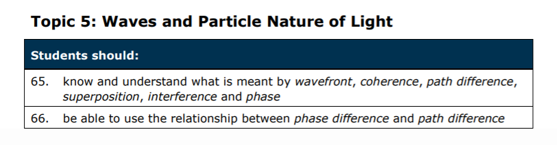 Specification reference