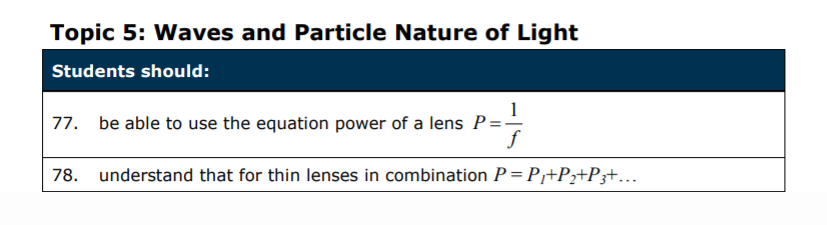 Specification reference