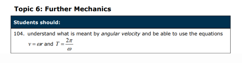 Specification reference