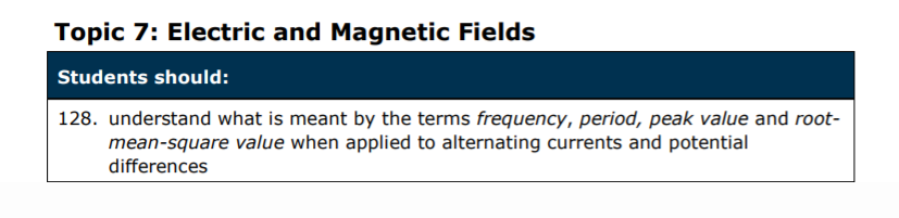 Specification reference