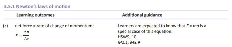 Specification reference