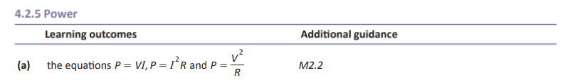 Specification reference