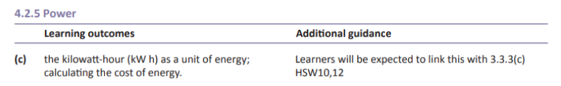 Specification reference