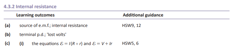 Specification reference