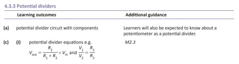 Specification reference