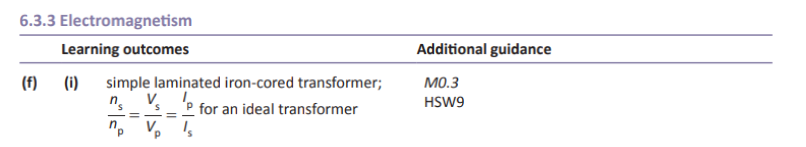 Specification reference